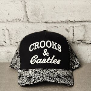 Crooks & Castles Paisley Snapback Hat Black Streetwear Cap